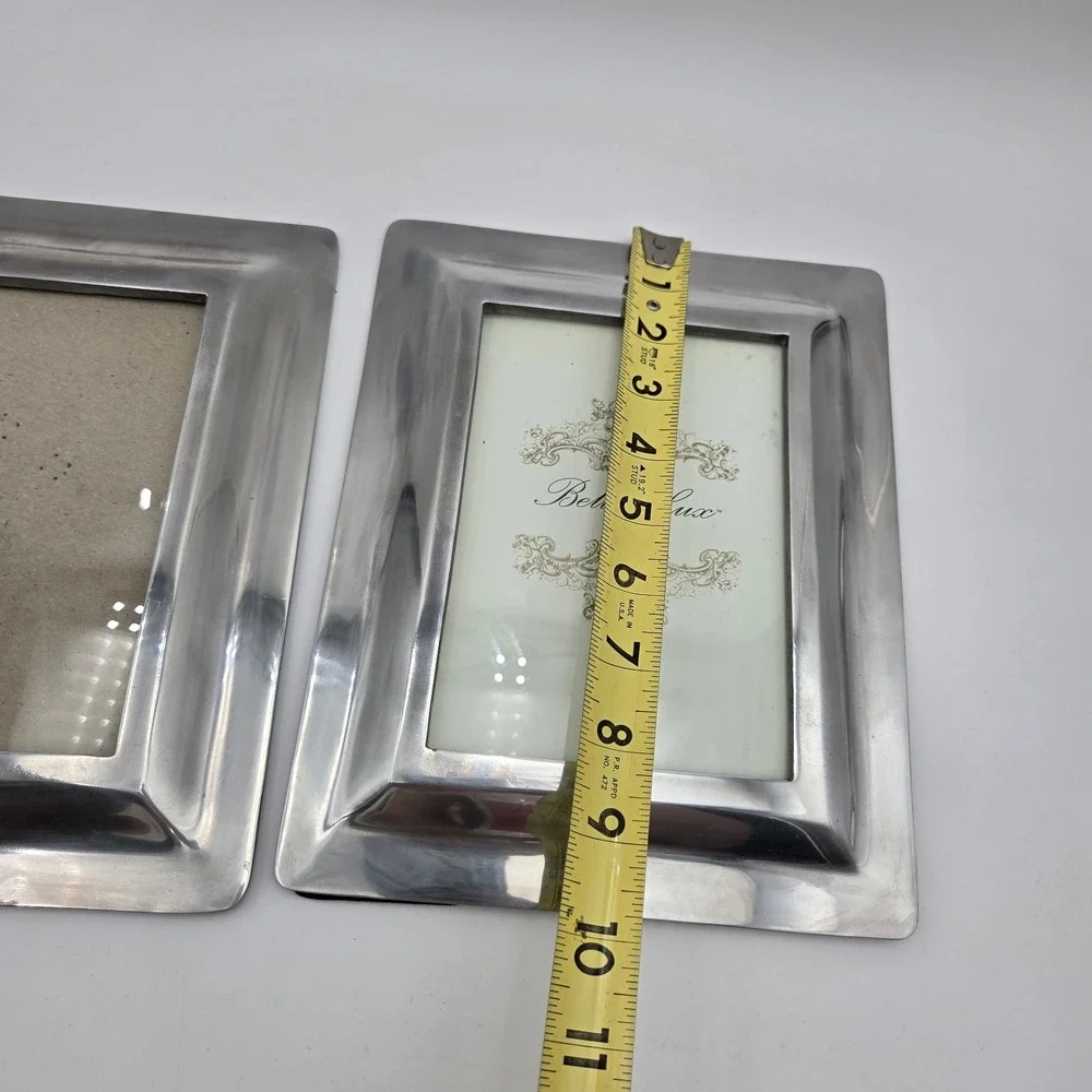 Vintage Lots of 2 Bella Lux Pewter Picture frame Silver 5